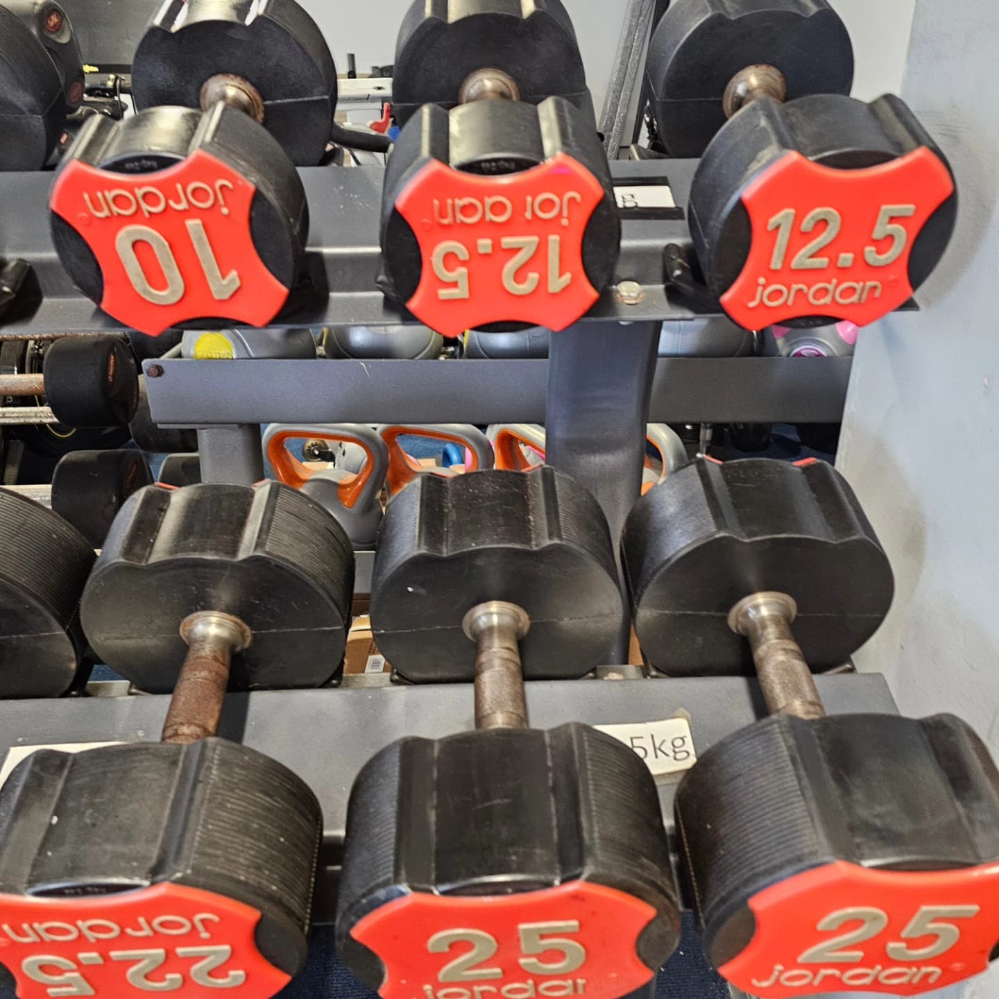 Jordan Dumbbells by Jordan Fitness, used strength equipment for sale at TJ Gym Equipment